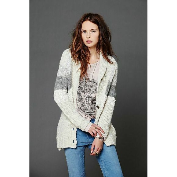 Free People Sweaters - Free People Gone Askew Cardigan Sweater M Chevron